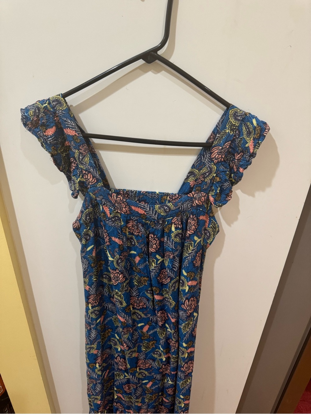Knox Rose Blue Floral Maxi Dress with Pink and Yellow Accents - Picture 2 of 7